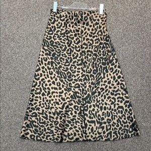 Leopard Print Midi Skirt